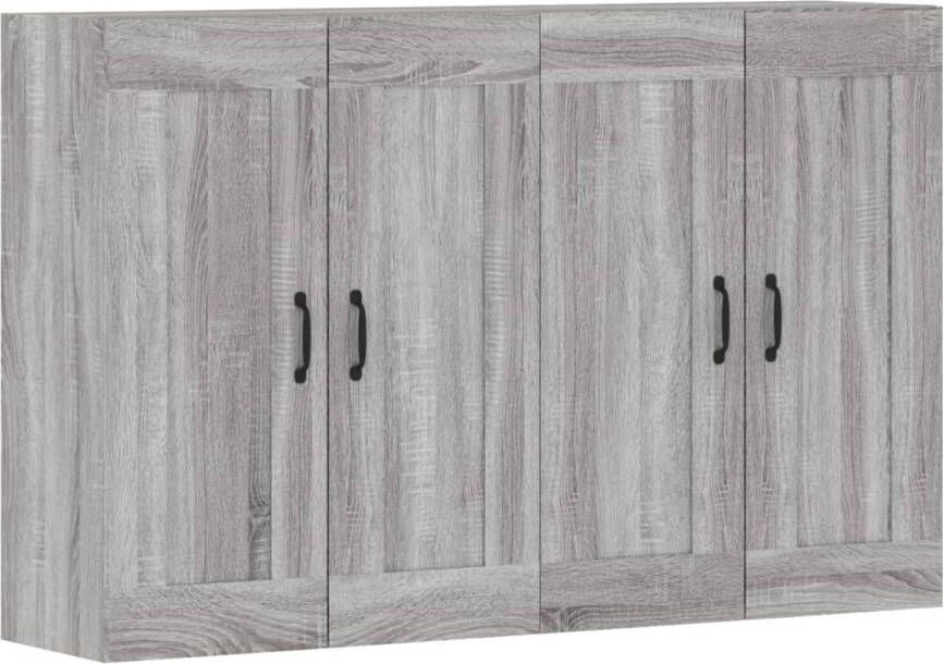 The Living Store Wandmeubel Opbergkast 69.5 x 34 x 90 cm grijs sonoma eiken