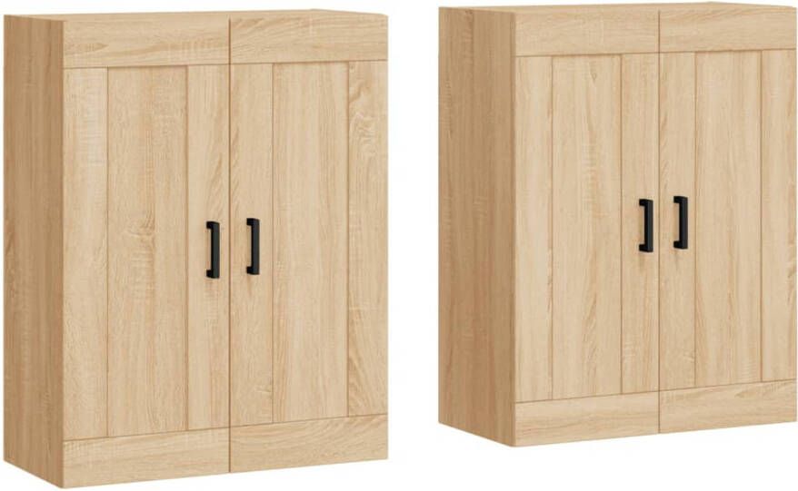 The Living Store Wandmeubel Opbergkast 69.5 x 34 x 90 cm Sonoma Eiken