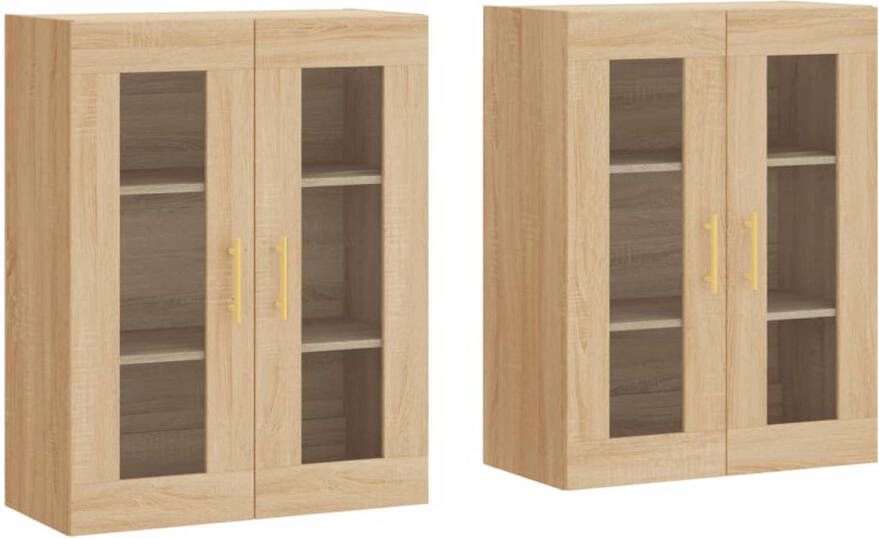 The Living Store Wandmeubel Sonoma eiken 69.5 x 34 x 90 cm 2 stuks