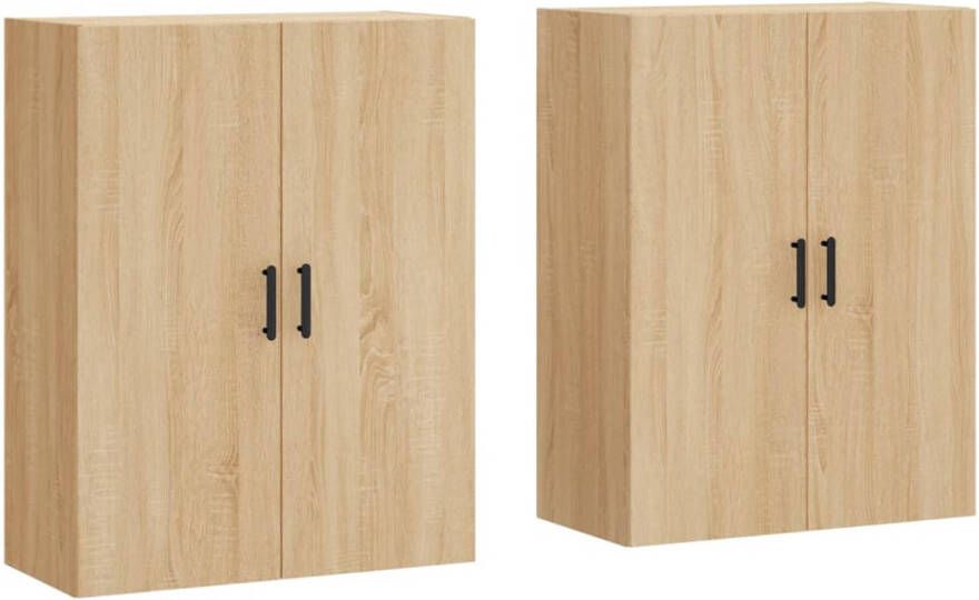 The Living Store Wandmeubel Sonoma eiken 69.5 x 34 x 90 cm Hangkast met deuren