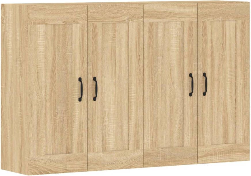 The Living Store Wandmeubel Sonoma Eiken Set van 2 69.5 x 34 x 90 cm Praktische en decoratieve opslagkasten