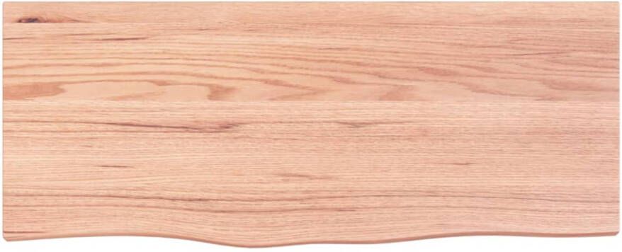 The Living Store Wandplank Eikenhout 100x40x2 cm Lichtbruin Draagvermogen 32 kg