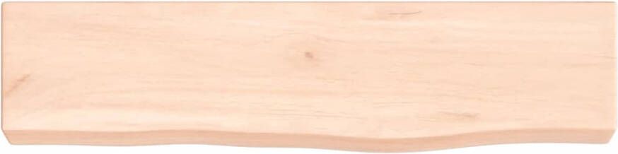 The Living Store Wandplank Eikenhout 40 x 10 x 4 cm Rustieke Stijl Natuurlijke Rand