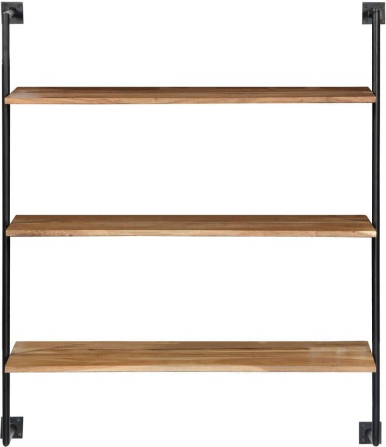 The Living Store Wandplank Massief Acaciahout 94 x 35 x 113 cm Met 3 schappen