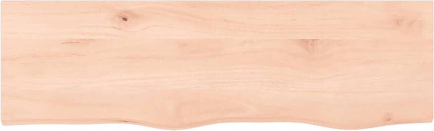 The Living Store Wandplank Massief Eikenhout 100 x 30 x 4 cm Natuurlijke Rand