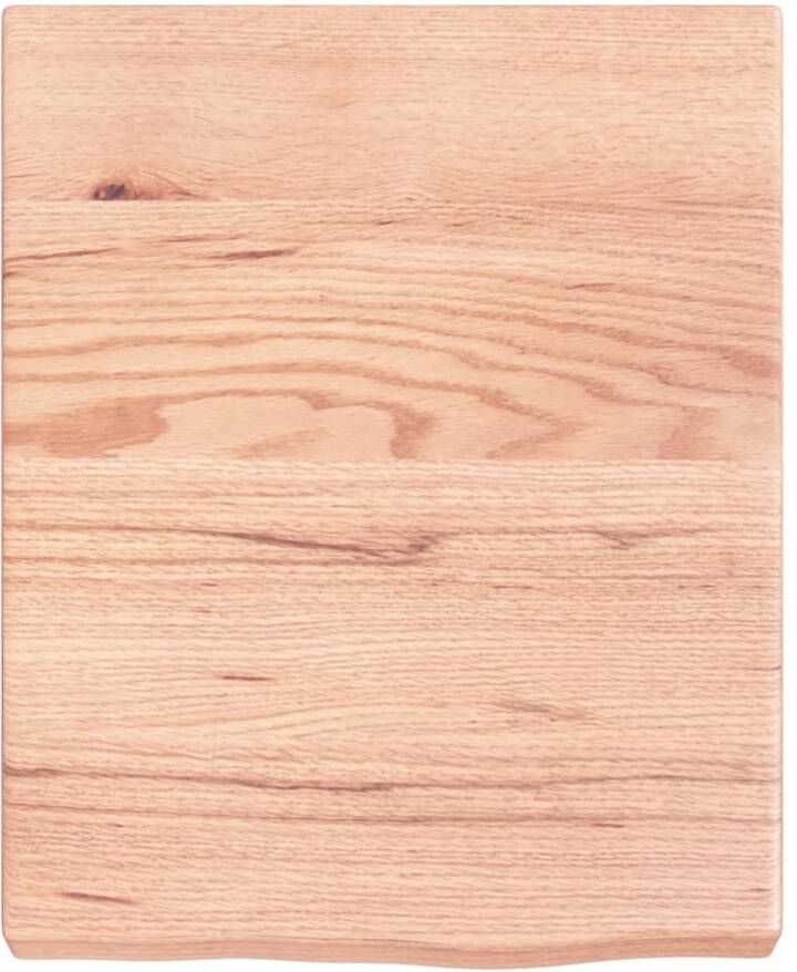 The Living Store Wandplank massief eikenhout 40x50x6 cm lichtbruin draagvermogen 20 kg