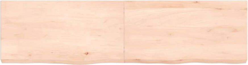 The Living Store Wandplank Rustieke Stijl 120 x 30 x 6 cm Massief Eikenhout Met Natuurlijke Rand