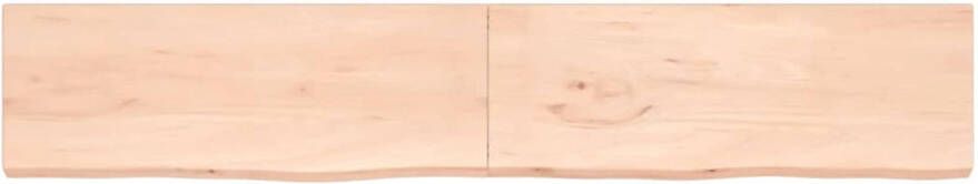 The Living Store Wandplank Rustieke Stijl 220 x 40 x 4 cm Massief Eikenhout Onbehandeld Met Natuurlijke Rand