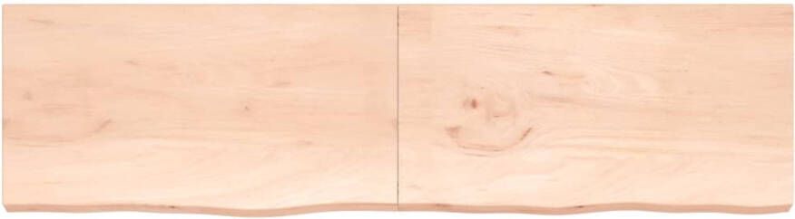 The Living Store Wandplank Rustieke Stijl 220 x 60 x 6 cm Onbehandeld massief eikenhout Draagvermogen 52.8 kg