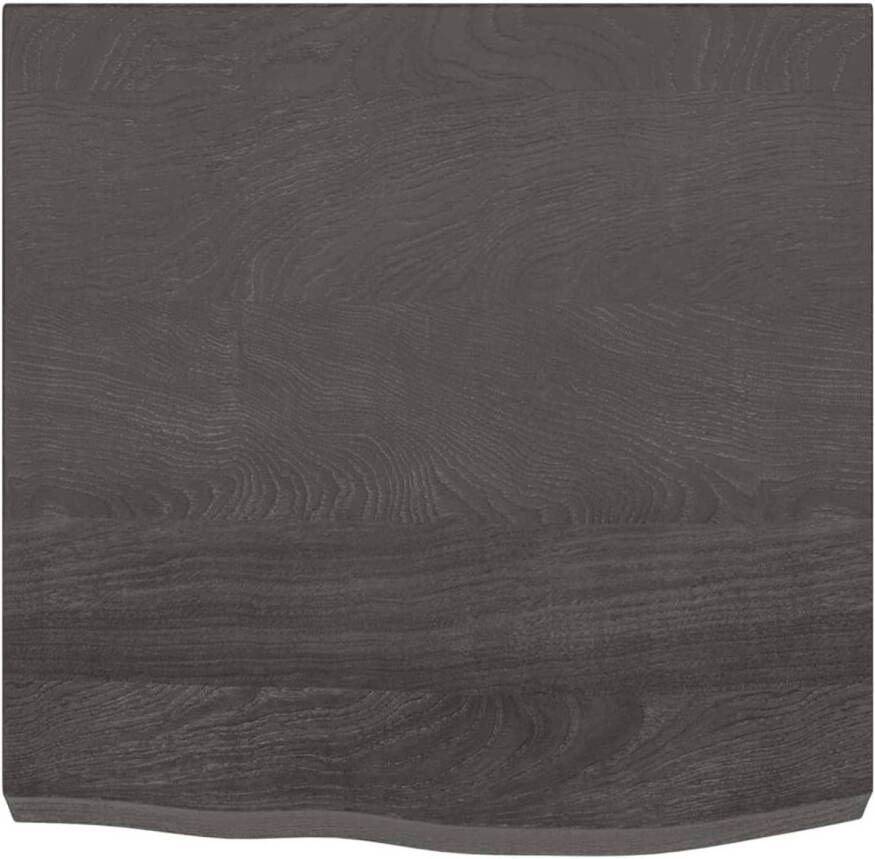 The Living Store Wandplank Rustieke Stijl 60 x 60 x 6 cm Massief Eikenhout Donkergrijs