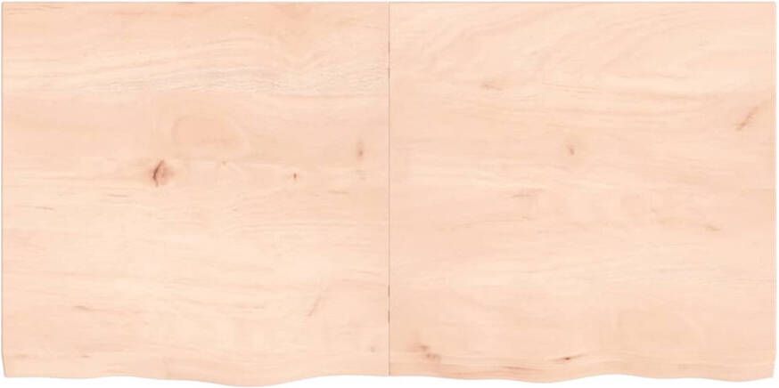 The Living Store Wandplank Rustieke Stijl Massief Eikenhout 120 x 60 x 4 cm Draagvermogen 28.8 kg