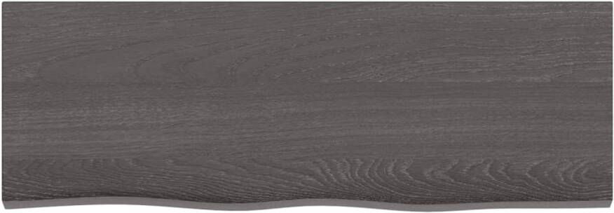 The Living Store Wandplank Rustieke Stijl Massief Eikenhout 80 x 30 x 2 cm Donkergrijs