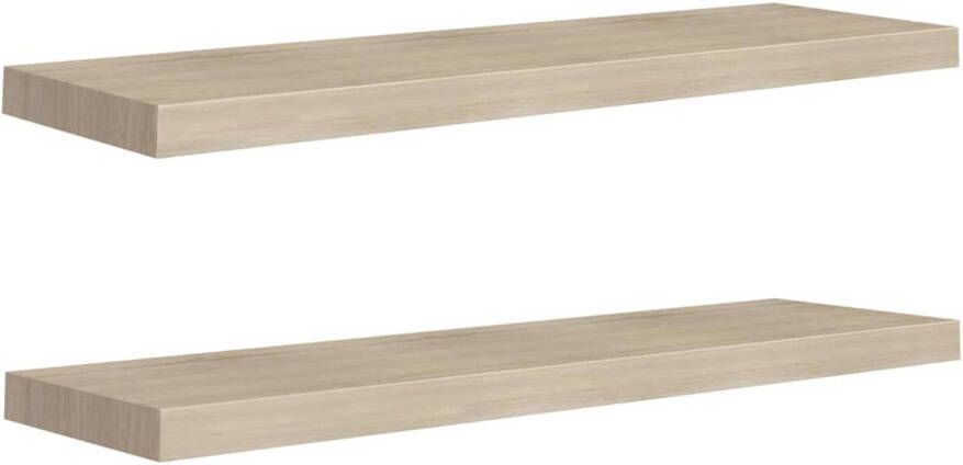 The Living Store Wandplanken Eiken 90 x 23.5 x 3.8 cm Honingraat MDF en Metaal