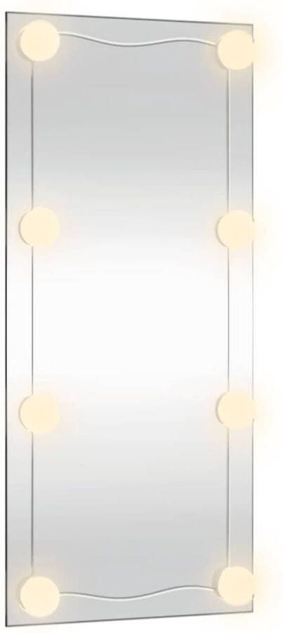 The Living Store Wandspiegel LED 50x100cm Haken voor wandmontage Heldere weerspiegeling Verschillende kleurmodi