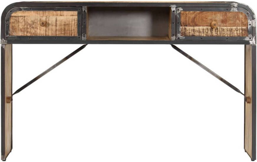 The Living Store Wandtafel Antieke stijl Massief mangohout 120x30x75cm Met 2 lades en vak