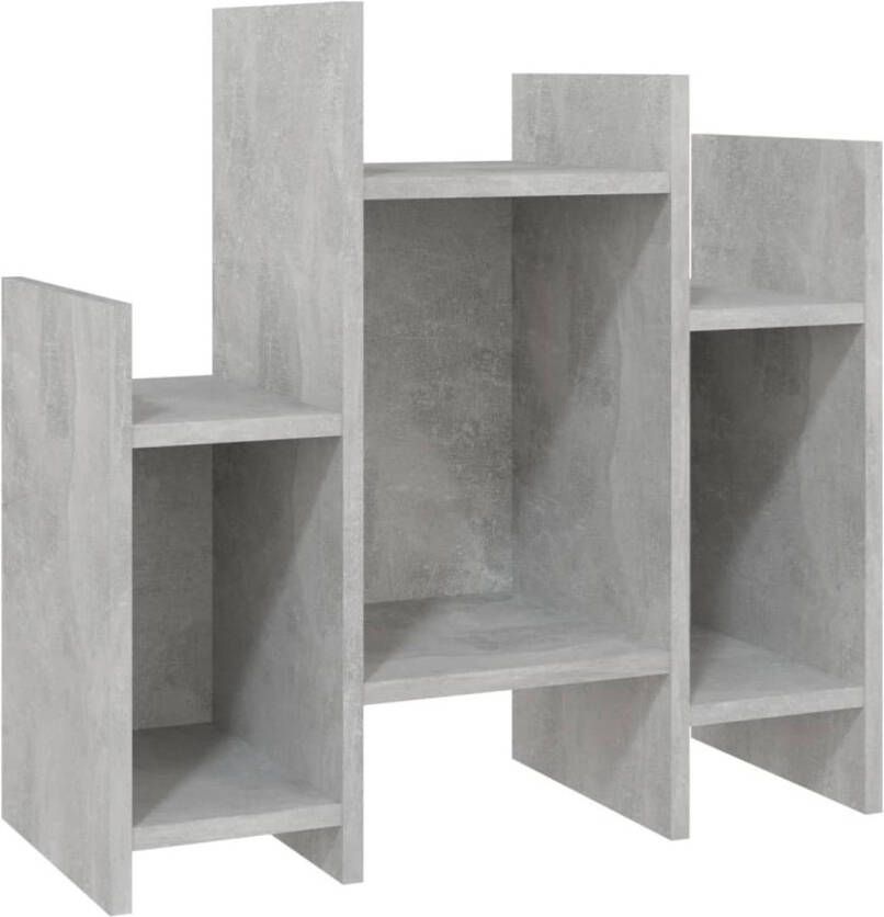 The Living Store Zijkast Betongrijs 60 x 26 x 60 cm 6 schappen met wandbevestiging