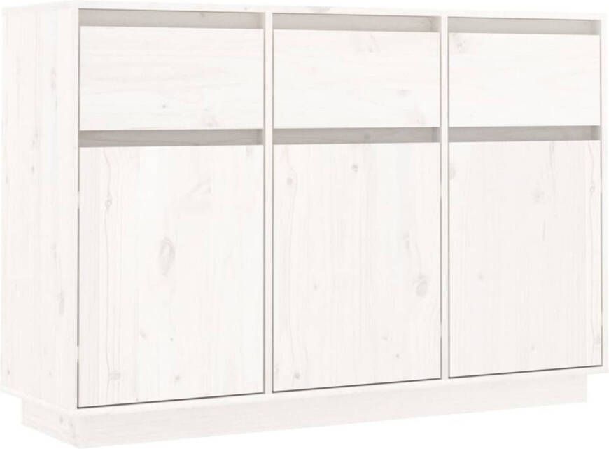 The Living Store Zwevend Dressoir Grenenhout 110 x 34 x 75 cm Wit