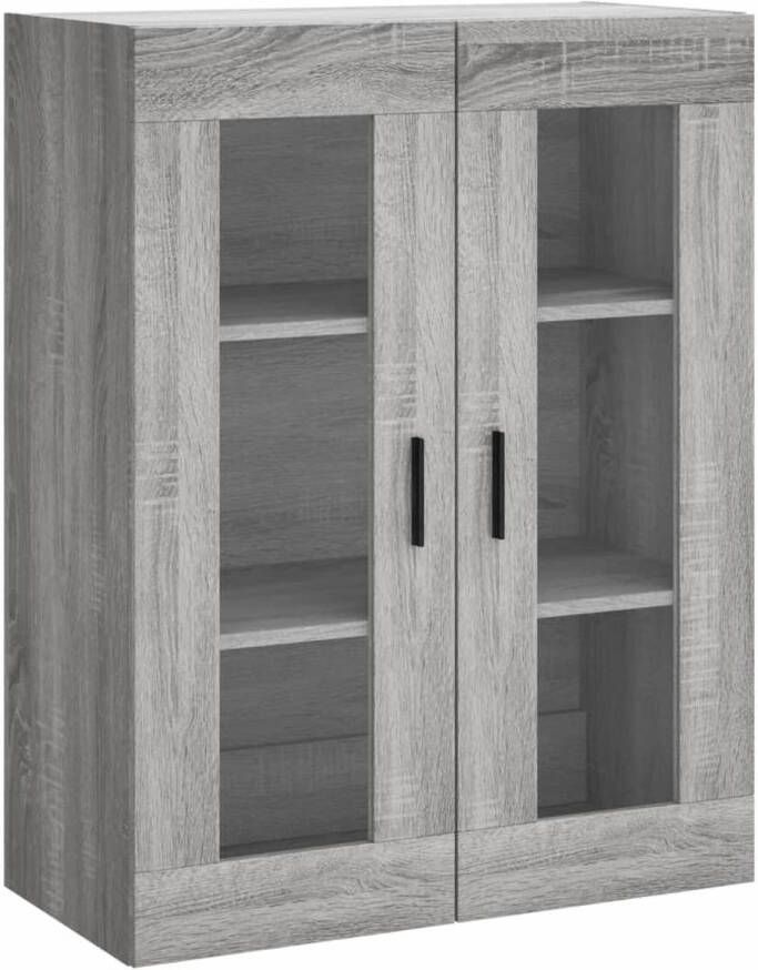 The Living Store Zwevende Hangkast Wandgemonteerde Kast 69.5 x 34 x 90 cm Grijs Sonoma Eiken