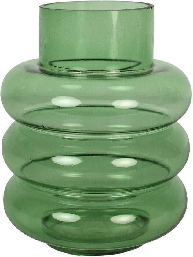 Countryfield Bloemenvaas Bubbles groen transparant glas D17 x H22 cm Vazen