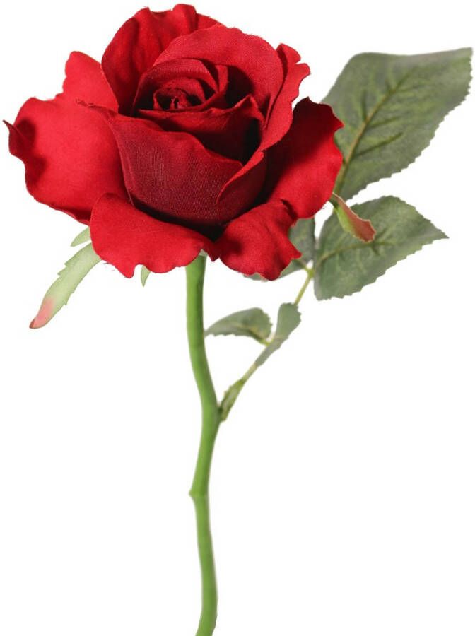 Top Art Kunstbloem roos Alice de luxe rood 30 cm kunststof steel decoratie Kunstbloemen