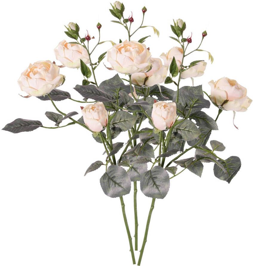 Top Art Kunstbloem roos Ariana 3x wit 73 cm kunststof steel decoratie bloemen Kunstbloemen
