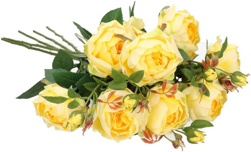 Top Art Kunstbloem roos Ariana 5x geel 73 cm kunststof steel decoratie bloemen Kunstbloemen
