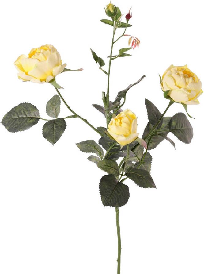 Top Art Kunstbloem roos Ariana geel 73 cm kunststof steel decoratie bloemen Kunstbloemen
