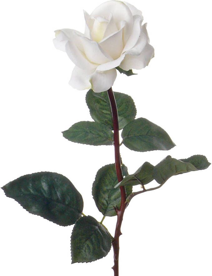 Top Art Kunstbloem roos Caroline wit 70 cm zijde kunststof steel decoratie bloemen Kunstbloemen