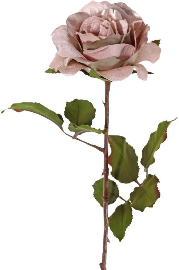 Top Art Kunstbloem roos Glamour oud roze satijn 61 cm kunststof steel decoratie bloemen Kunstbloemen