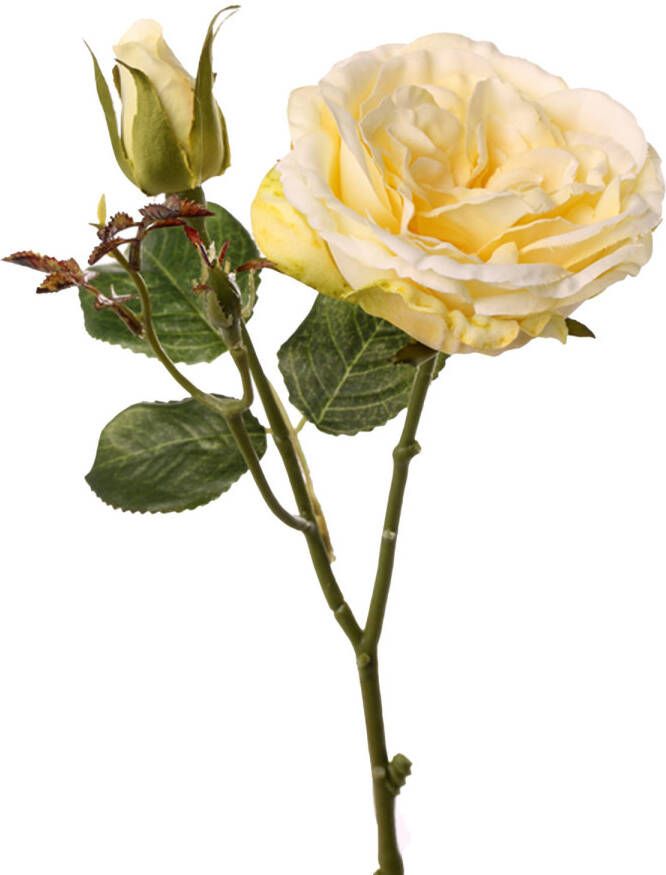 Top Art Kunstbloem roos Little Joy geel 38 cm kunststof steel decoratie bloemen Kunstbloemen