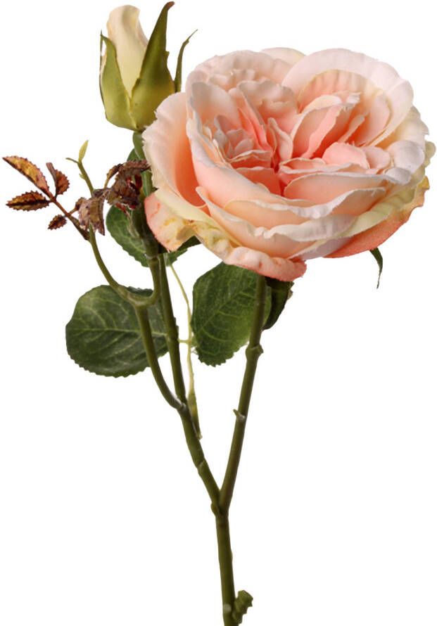Top Art Kunstbloem roos Little Joy roze 38 cm kunststof steel decoratie bloemen Kunstbloemen