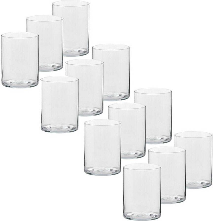 Trend Candles 12x Glazen kaarsenhouders voor theelichtjes waxinelichtjes 5 x 6 5 cm Waxinelichtjeshouders