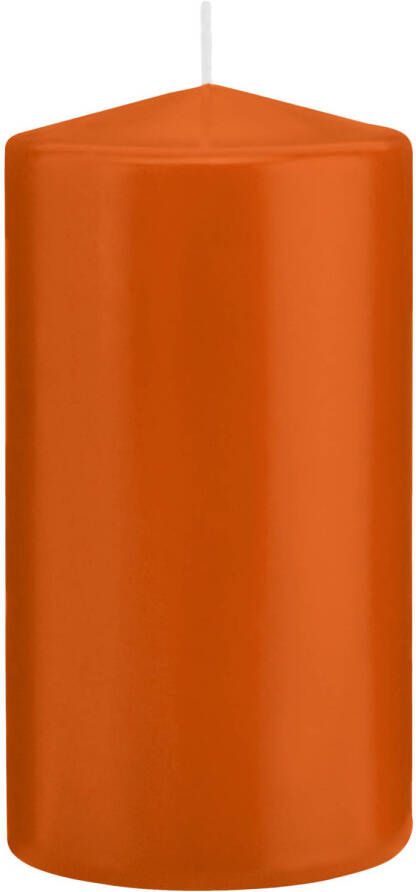 Trend Candles 1x Kaarsen oranje 8 x 15 cm 69 branduren sfeerkaarsen Stompkaarsen