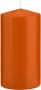 Trend Candles 1x Oranje cilinderkaarsen stompkaarsen 8 x 15 cm 69 branduren Geurloze kaarsen oranje Stompkaarsen - Thumbnail 1