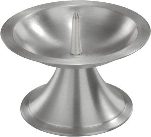 Trend Candles 1x Luxe metalen kaarsenhouder zilver voor stompkaarsen van 7-8 cm Stompkaarshouder Kaarshouder kaarsen standaard Kandelaar voor stompkaarsen Woonaccessoires kaars kandelaars