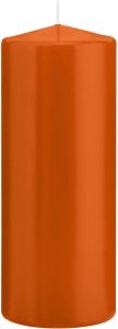 Trend Candles 1x Oranje cilinderkaarsen stompkaarsen 8 x 20 cm 119 branduren Geurloze kaarsen oranje Stompkaarsen