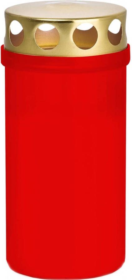 Trend Candles 1x Rode grafkaars gedenklicht met deksel 6 x 12 6 cm 2 dagen Gedenkkaars Graflicht herdenkingslicht Stompkaarsen