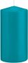 Trend Candles 2x Turquoise blauwe cilinderkaarsen stompkaarsen 8 x 15 cm 69 branduren Geurloze kaarsen turkoois blauw Woondecoraties Stompkaarsen - Thumbnail 1
