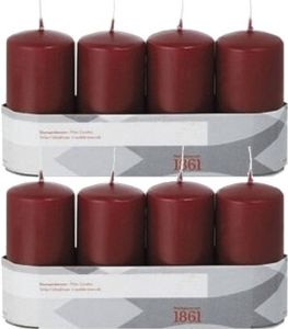 Trend Candles 8x Bordeauxrode cilinderkaarsen stompkaarsen 5 x 10 cm Stompkaarsen