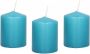 Trend Candles 8x Turquoise blauwe cilinderkaarsen stompkaarsen 6 x 8 cm 29 branduren Geurloze kaarsen turkoois blauw Woondecoraties Stompkaarsen - Thumbnail 1