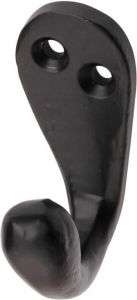 Trendoz 1x Luxe kapstokhaken jashaken zwart retro hoogwaardig aluminium 5 1 x 2 cm zwarte kapstokhaakjes garderobe haakjes Kapstokhaken