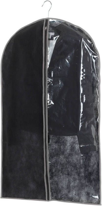 Merkloos Kleding beschermhoes zwart 100 cm inclusief kledinghangers Kledinghoezen
