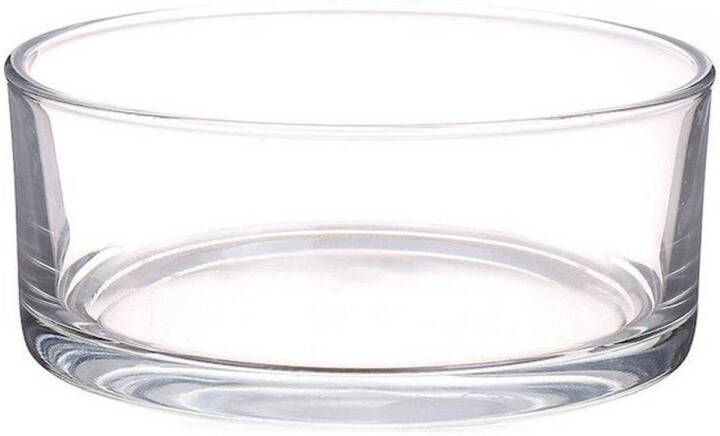 Merkloos Lage schaal vaas transparant glas cilindervormig 8 x 19 cm Vazen