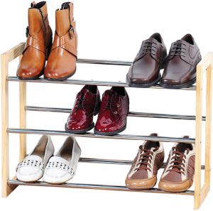 Trendoz Metalen Schoenenkast schoenenrek Uitschuifbaar 22 X 61-118 X 46 Cm Schoenenrekken