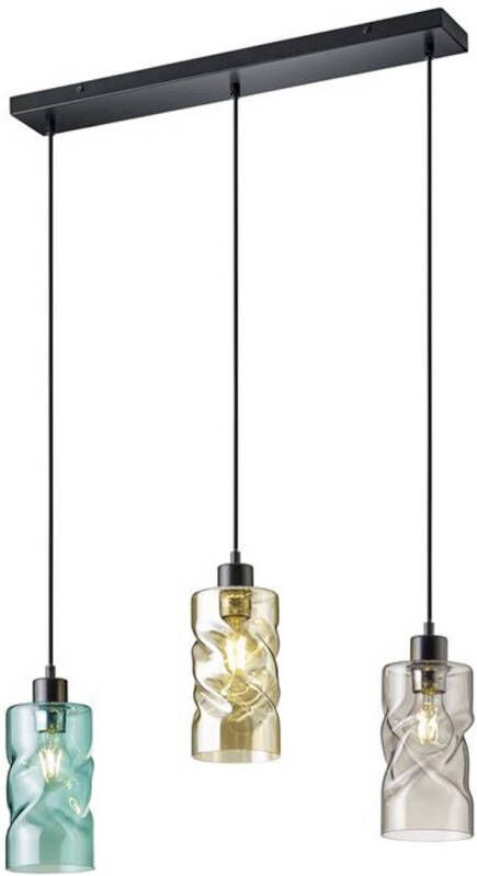 TRIO hanglamp Swirl 60 x 150 cm 42W bruin grijs groen 3 pcs