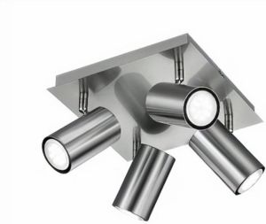 TRIO spots Marley 24 cm 4 x GU10 35 watt staal matzilver