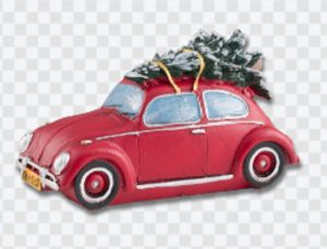 Typisch Hollands Kerstbeeldje : Auto met kerstboom