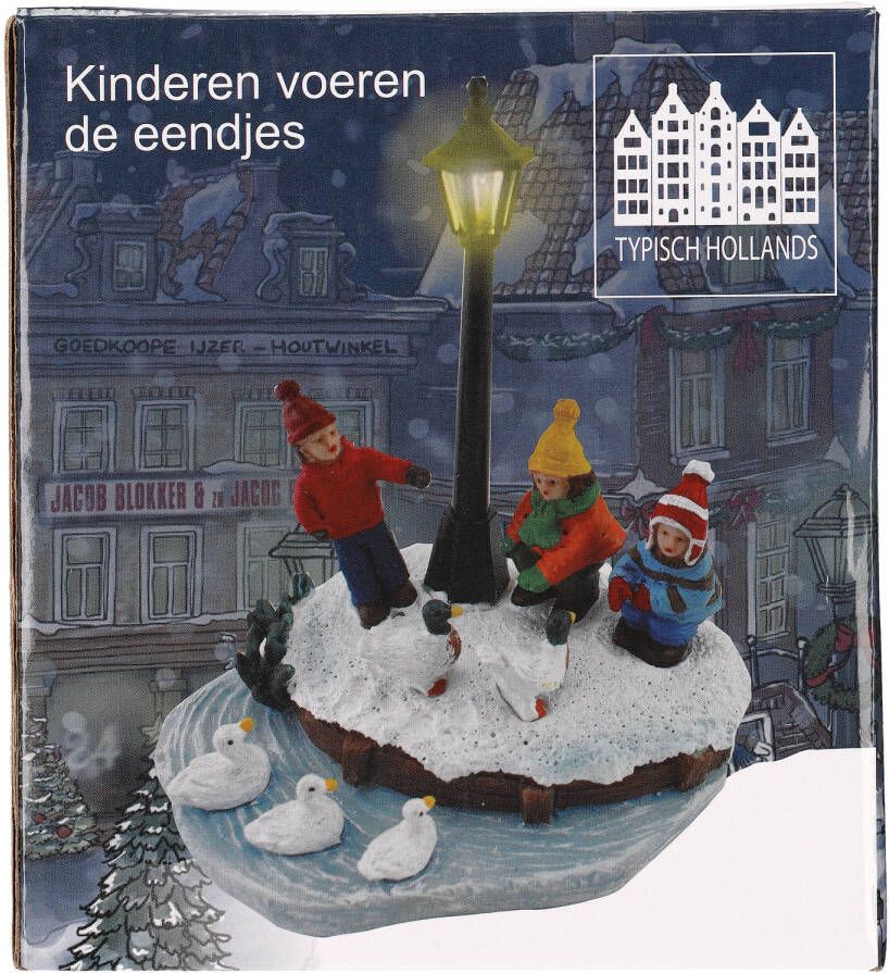Typisch Hollands Kerstbeeldje : Kinderen voeren eendjes
