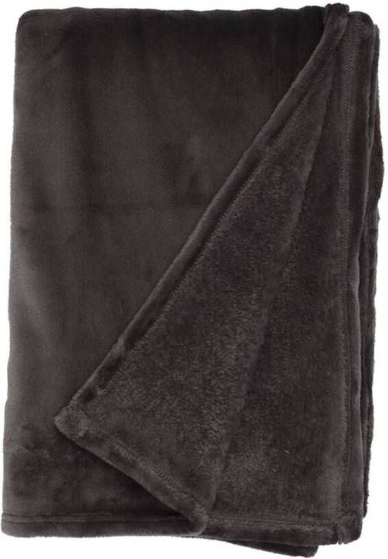 Unique Living Blush fleece plaid Fleece polyester 150x200 cm Antraciet