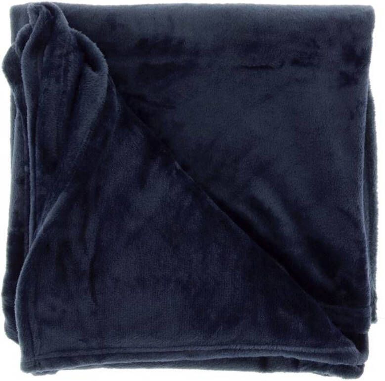Unique Living Blush fleece plaid Fleece polyester 150x200 cm Dark Blue - Foto 1